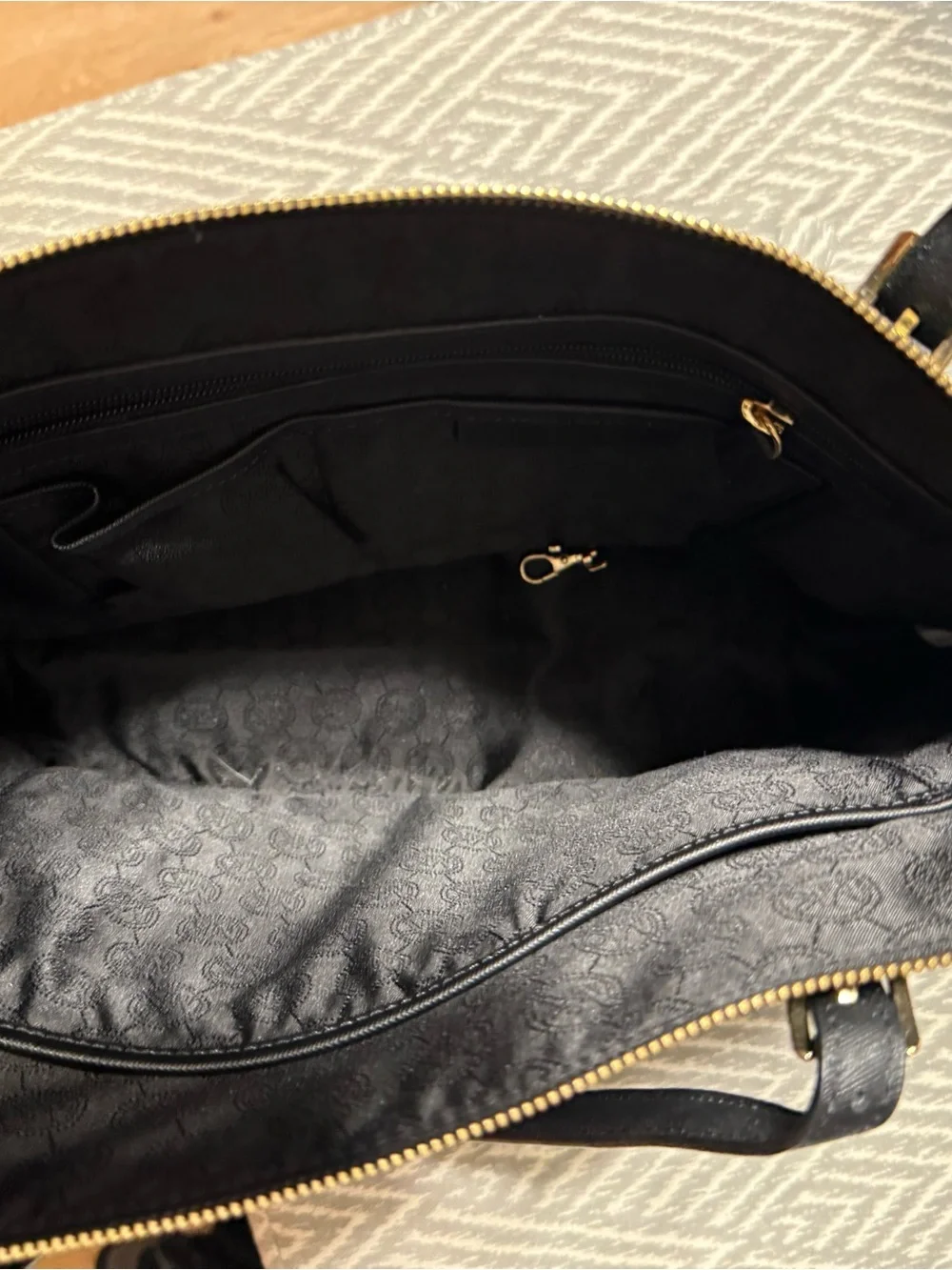 Michael Kors Black Saffiano Tote with Gold Logo Accent